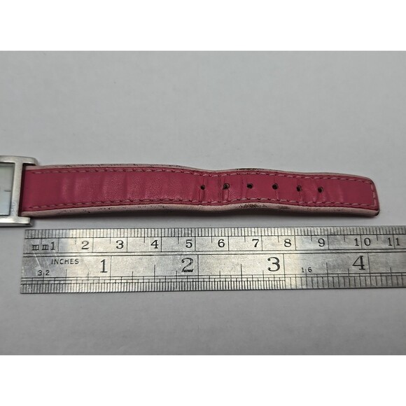 Skagen 528SSLP Women Square Watch Pearl Pink Leather Stainless Steel New Battery - Picture 8 of 12